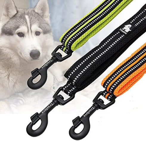 Creation Core Reflective Dog Leash, Durable Padded Strap for Puppy Pet Leash Rope, Black 3.6Ft Long 1" Wide