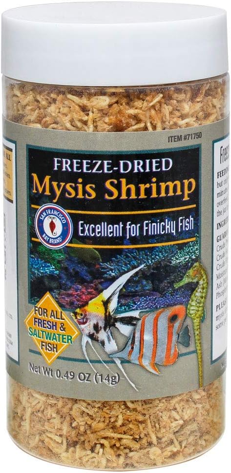 San Francisco Bay Brand Freeze-Dried Mysis Shrimp - Premium Fish Food, Tropical Fish Food, Shrimp Food - Ideal for