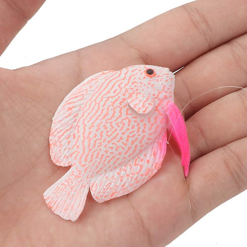 4Pcs Artificial Silicone Tropical Fish, Glowing Effect Moving Fish for Aquarium Decoration