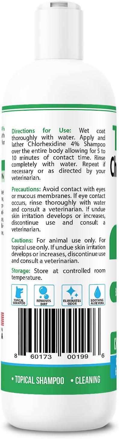 Pet Health Pharma 4% 12 oz 4% 12 oz) Truseb Topical Chlorhexidine Shampoo for Dogs, Cats, and Horses