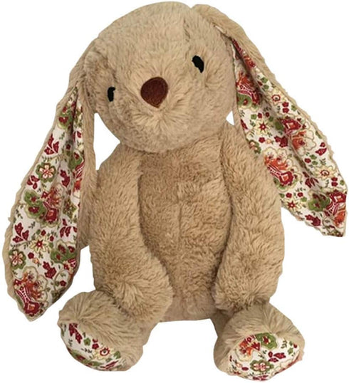 Plush Multi-Squeaks and Crinkle Dog and Cat Toys by Pet Lou, 15-Inch Rabbit in Brown