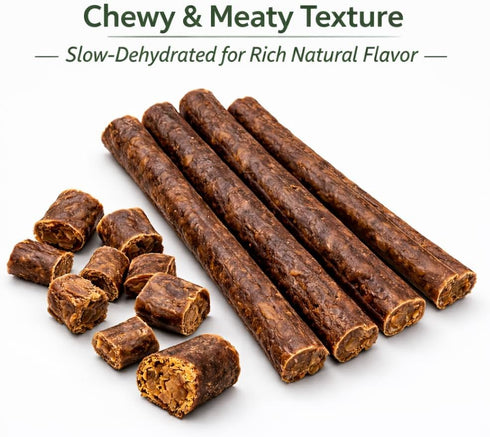 6 Inch (5 Count), Beef Sausage Jerky-Style Dog Treats Single Ingredient Grass-Fed Beef Dog Chews, Rawhide-Free
