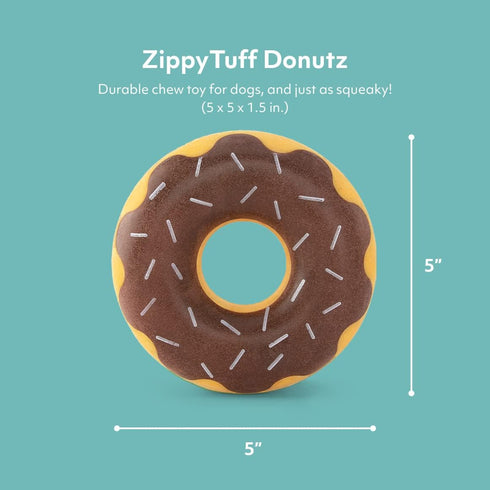 ZippyPaws ZippyTuff Dog Chew Toy - Durable Rubber Chew Ring, Tough & Squeaky Toys for Small, Medium, Large Dogs