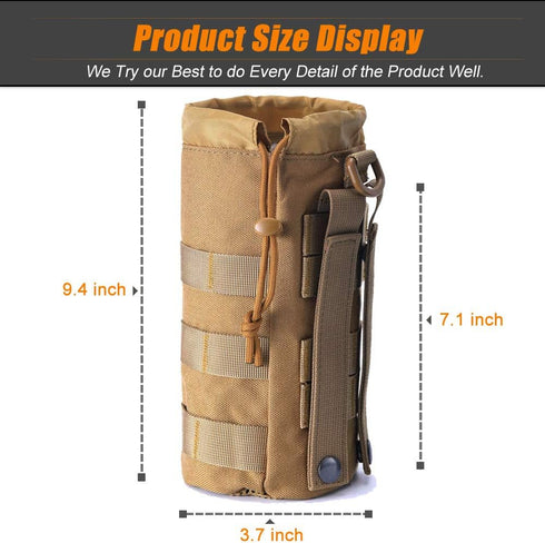 Upgraded Tactical Drawstring Molle Water Bottle Holder, Tactical Pouches