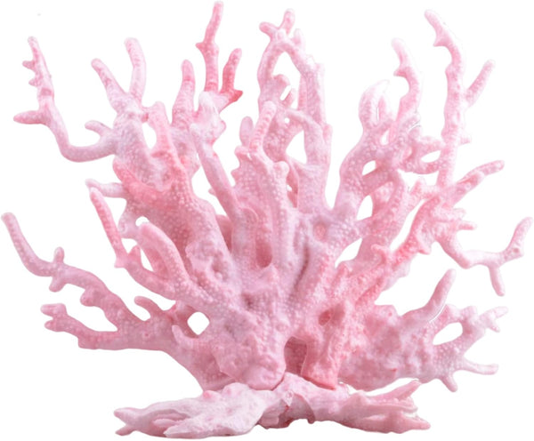 Mallofusa Artificial Aquarium Plant Ornament, Plastic Coral Reef Fish Tank Decoration Pink