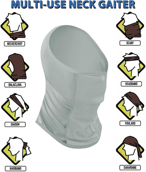 Super Breathable Neck Gaiter, UPF 50+ Face Mask for Sun Protection and Face Shield