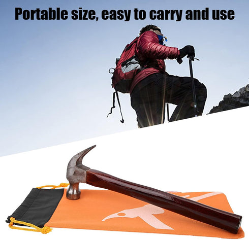 Tent Peg, Bag Camping Portable Tent Stakes, Hammer Nail Pouch for Hiking Camping Tent Accessories