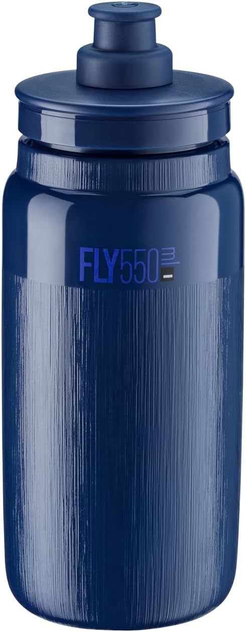 ELITE Fly Tex Cycling Water Bottle 550ml Dark Blue Ultra-Lightweight, BPA-Free, Easy-Squeeze