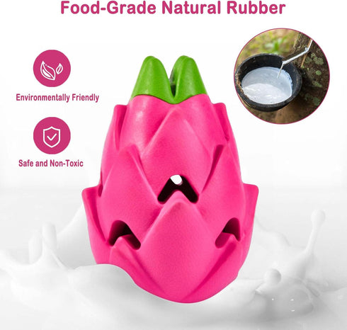 AUSCAT Dog Treat Dispensing Toys - Indestructible Puzzle Toy for Aggressive Chewers, Rubber Dog Treat Dispenser in
