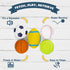 Squeaky Dog Ball - Soft Rubber Toys for Small Dogs & Puppies - Cute Play Ball - Tennis, Soccer, Football, Basketball,