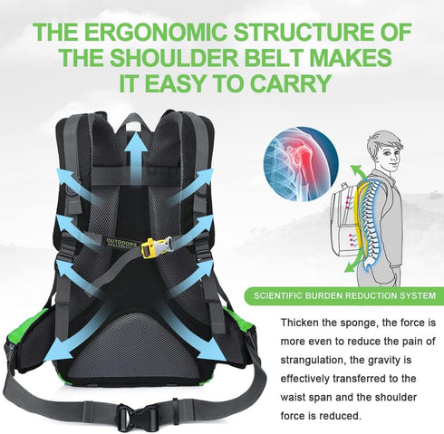 INOXTO Lightweight Hiking Backpack - 35L/40L Daypack with Waterproof Rain Cover for Travel Camping Outdoor