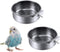 kathson 2 Pack Bird Feeding Dish Cups, Stainless Steel Parrot Feeders with Clamp Holder for Parakeet Cockatiels Conure