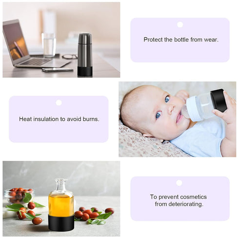 Honeydak 3 Pieces Silicone Sleeve Bottom Base Accessories for 16 oz Spray Bottles, Anti Slip Cover for Water Bottles