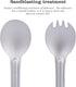 Set 2 Packed Boundless Voyage Camping Spork and Spoon Titanium Tableware Reusable Outdoor Flatware with Storage Bag