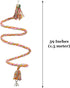 SunGrow Rope Perch for Parrots, 59” Long Bungee Bird Toy, Brightly Colored with Jingling Bell