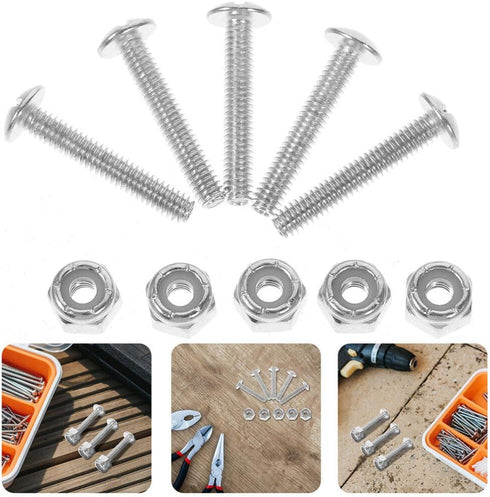 Vaguelly 10pcs Table Football Screws - Little Man Player Screws with Nuts for Table Sports Games Hardware Accessories