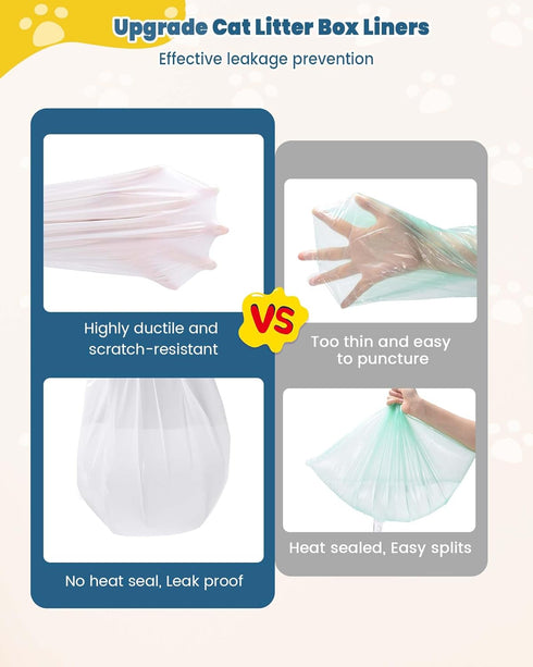 3/4, 2 57 Count 5-9 KONE Cat Litter Bags for Robot mil Thickened Drawstring Waste Drawer Liners Compatible with Most