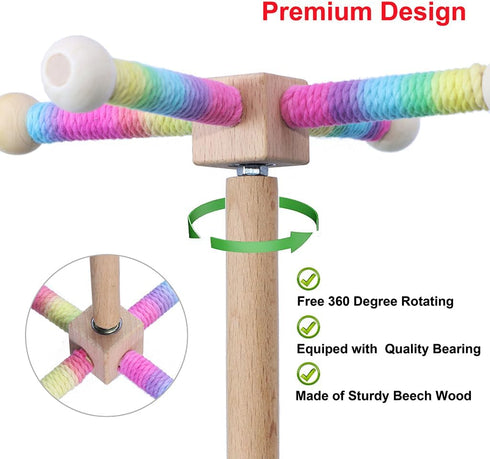 KINTOR Finches Bird Toy Perch,Parrot Interactive Spinning Toys,Bird Cage Accessories for Small and Medium