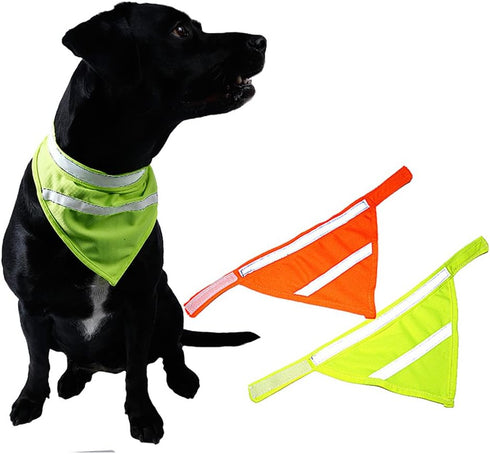 Set of 2 Dog Bandana Reflective Scarf Safety Pet Hunting Bandana, Green, L by Encell