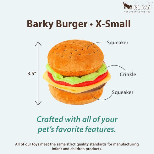 P.L.A.Y. Cute Plush Dog Toys - Fast Food Themed Durable Squeaker Chew Toy, Great for Puppies & Small, Medium Dogs