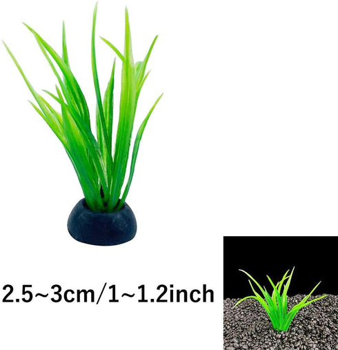 Smoothedo-Pets Aquarium Plants Fish Tank Decorations 20pcs Small Size/1inch Tall Plastic Artificial Plant Goldfish Waterscape Fish Hides Mini Grass Set (Green-B) by Smoothedo-Pets