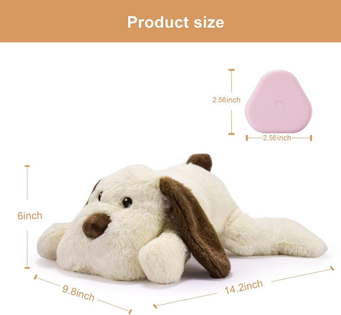 Puppy Heartbeat Toy for Anxiety Relief and Sleep Aid for Puppies - White