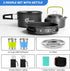 Odoland 15pcs Non-Stick Camping Cookware Mess Kit, Lightweight Pot Pan Kettle Set with Stainless Steel Cups Plates