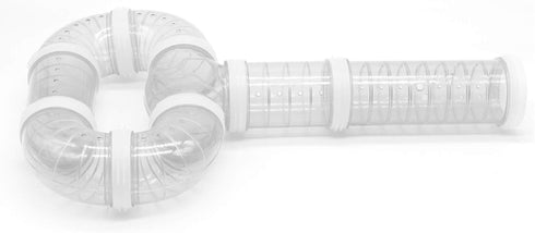 Besimple Hamster Tube Set - 8 Pack Transparent Curved Pipe Pet Cage Tunnel for Mouse, Rat, and Other Small Animals