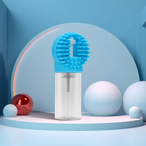 (6 Pcs) ELEGX Pet Grooming Bath Massage Brush with Soap and Shampoo Dispenser Soft Silicone Bristle for Long Short