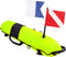 Inflatable Diving Safety Surface Marker Buoy - High Visibility Diver Down Torpedo Float with 2 Dive Flags