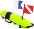 Inflatable Diving Safety Surface Marker Buoy - High Visibility Diver Down Torpedo Float with 2 Dive Flags