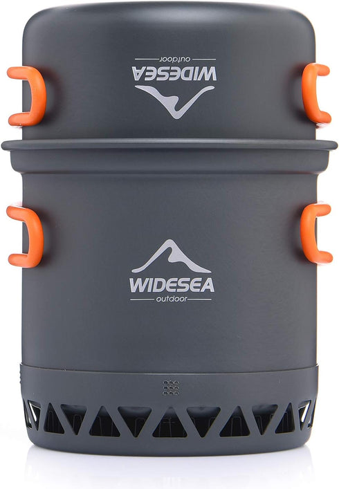 Widesea Camping Cookware Outdoor Pot Pan Cooking Equipment, Heat Exchange Design for Hiking, Backpacking, Travel