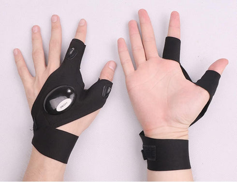 anso 1/2 Pack Flashing Rave Gloves with LED Light Beam - Black, for Outdoor Activities
