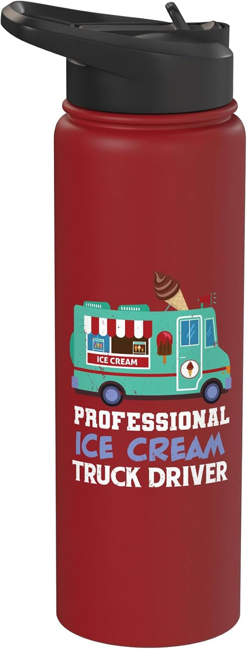 Classic Ice Cream Truck Driver Nostalgic Vehicle Ice Cream Truck Professional Truck Driver Classic Vehicle Stainless Steel Insulated Water