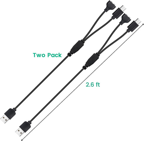 2-Pack Charger Replacement for Delupet Dog Training Collar, Magnetic Charging Cable for Yawpet Shock Collar
