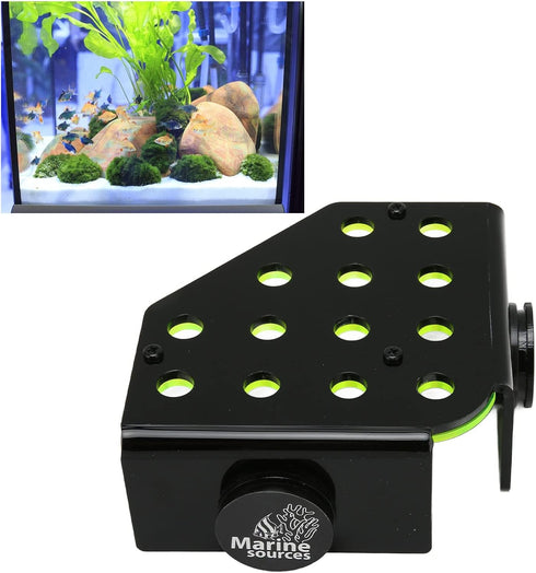 Magnetic Coral Frag Rack, Fluorescent Green Acrylic with 13 Holes, Safe Stable for Saltwater Aquarium and Fish Tanks