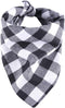 YAKA Pet Dog Bandana Triangle Bibs Scarf, Double-Cotton Plaid Printing Kerchief Set for Small and Medium Dogs (Black
