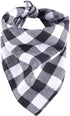 YAKA Pet Dog Bandana Triangle Bibs Scarf, Double-Cotton Plaid Printing Kerchief Set for Small and Medium Dogs (Black