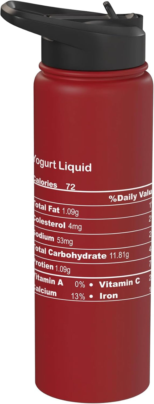 Family Matching Thanksgiving Tee for Family Funny Yogurt Liquid Thanksgiving Nutritional Fact Stainless Steel Insulated Water Bottle