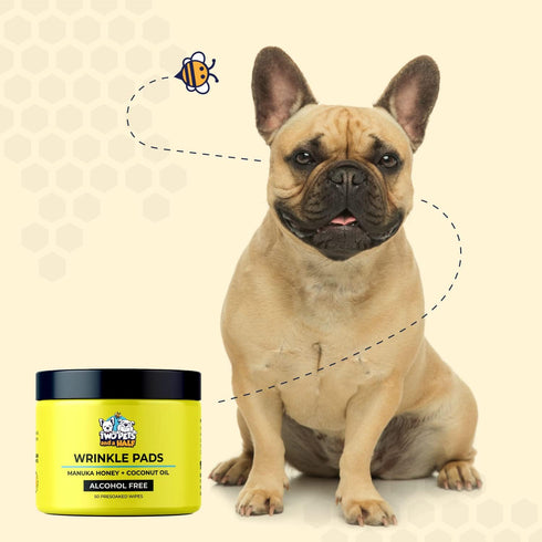Wrinkle Wipes for Bulldogs, Alcohol Free Dog Face Wipes for Wrinkles and Tail Pockets