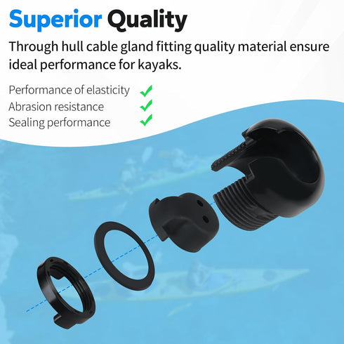 Dfnidy Kayaks Through Hull Wiring Kits, Replacement Kayak Thru Hull Wiring Plugs Compatible with Wilderness Systems