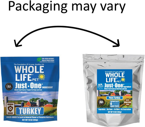 Whole Life Pet Just One Turkey Dog and Cat Value Packs, Human Grade Freeze Dried, One Ingredient, Protein Rich