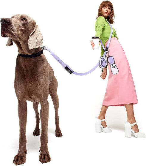 Hands Free Dog Leash - 8.2ft Multifunctional Crossbody Rope for Dogs Walking (Purple)