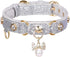 PetsHome Cat Collar, Bling Rhinestones PU Leather Adjustable Pet Collar with Luxury Pendant for Cat and Small Dog