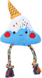 HugSmart Pet Fuji Ice-Cream, Squeaky Plush Dog Toy for Small Medium Dogs, Interactive Tugging Action