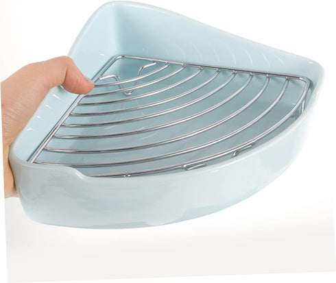 Small Animal Ceramic Toilet Triangle Corner Litter Potty for Guinea Pig Hamster Portable Design Easy to Clean for Small