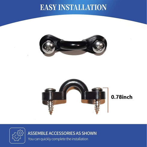 Kayak Pad Eye Kit, 10pcs Tie Down Loops Deck Rigging with Nylon Padeye & Stainless Steel Screws for Canoe & Kayaking
