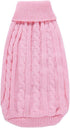 Small Dog Sweaters, Knitted Pet Cat Warm Dog Sweatshirt, Winter Clothes for Kitten Puppy (Small, Pink)