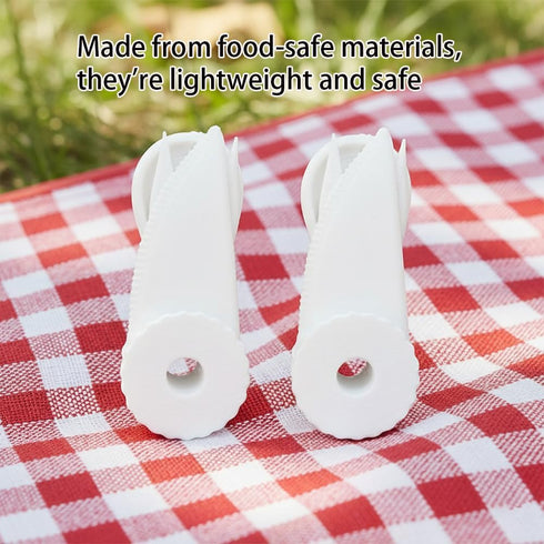 Vantico Set 360-Degree Portable Camping Flatware with Three-Axis Hinges, Folding Tableware for Outdoor Use