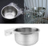Stainless Steel Hanging Bowl Bird Food Feeding Dish, Water Seed Feeder with Screw Attachment for Bird Cage